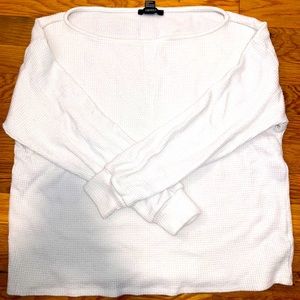 Forever 21 White waffle sweater